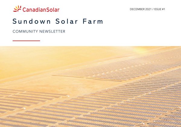sundown solar farm community newsletter december 2021